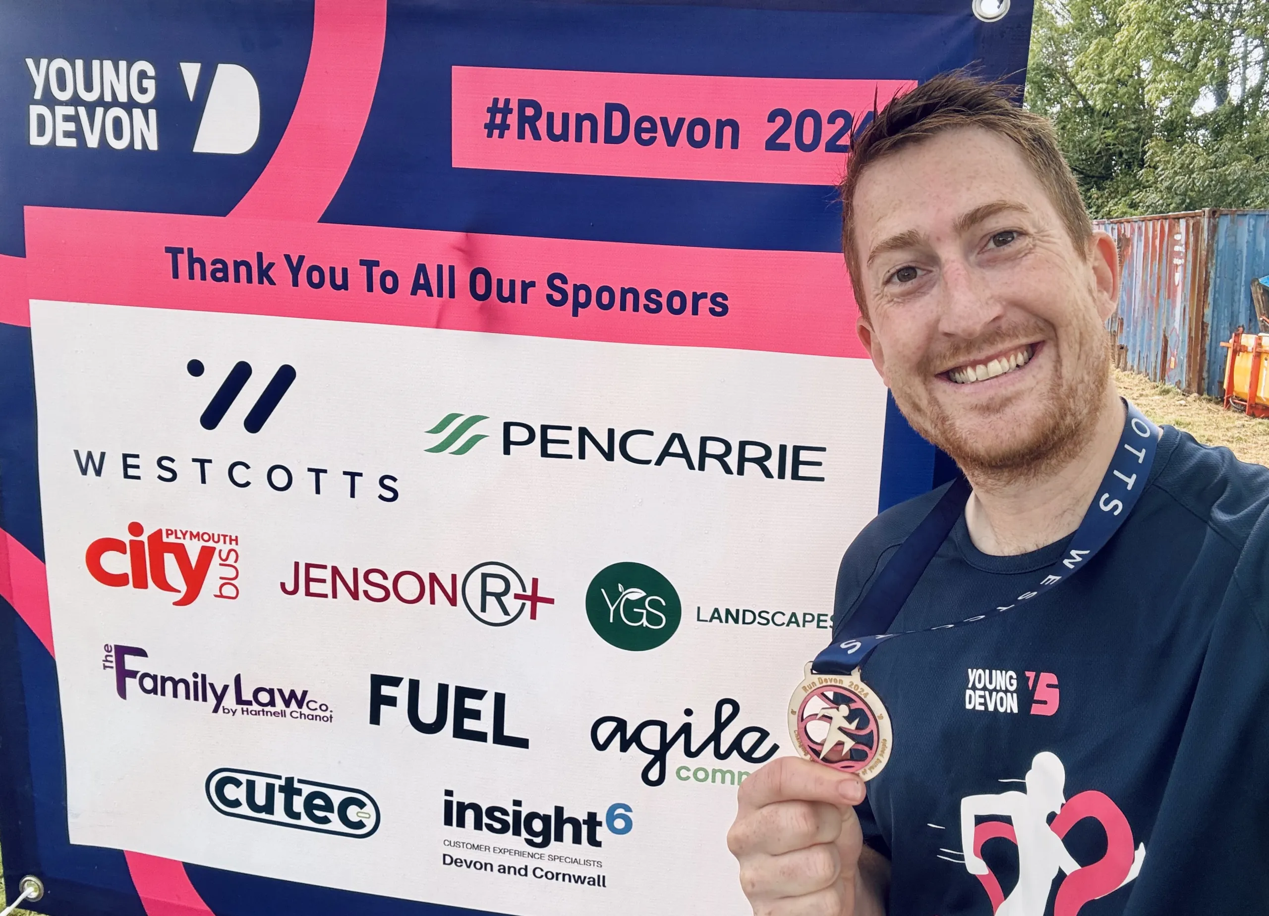 Ollie at the finish line of RunDevon 2023